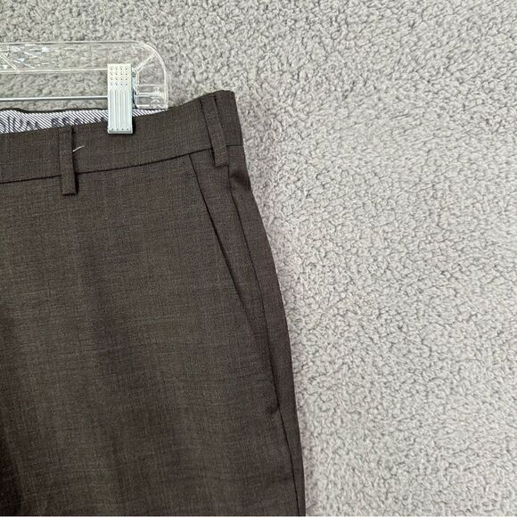 Luigi Bianchi Mantova Sartoria Pants Men 36x26.5 Brown Wool Italian Ankle Slacks - Picture 2 of 16